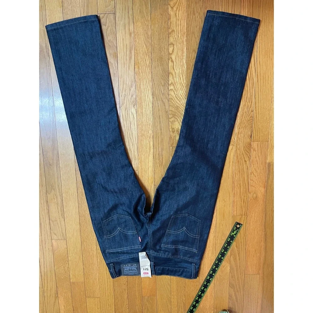 Levis 511 Slim Fit Boys Jeans Size 14 Reg Dark Indigo‎ Blue Denim 27x27 NWT